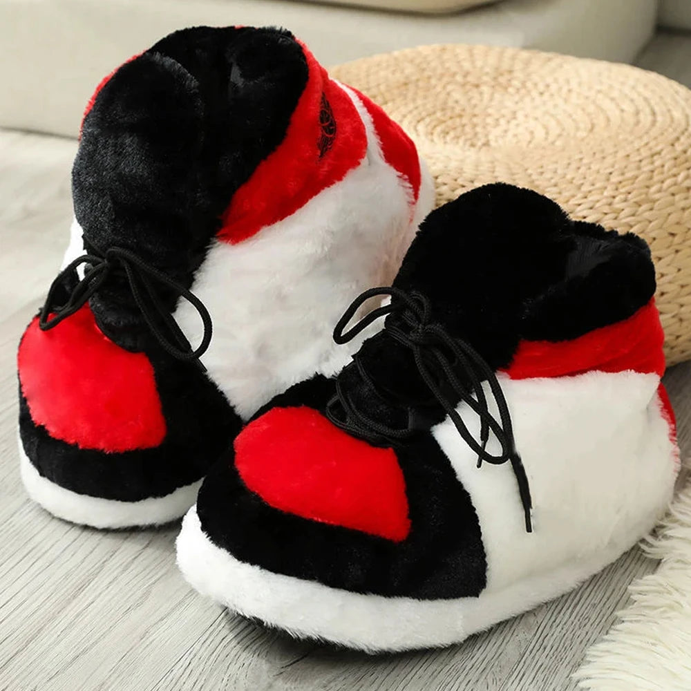 Women'S/Men Winter Cotton Shoes Cute Cartoon Animal Warm Home Plush Shoes Woman Male Foam Sneakers Bread Fat Slippers Gift