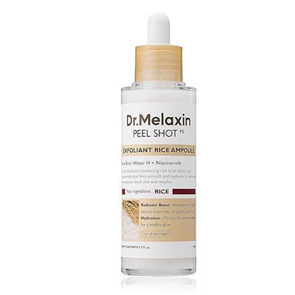 Korean Dr. Melaxin Rice Exfoliating Serum & Facial Care Kit - Moisturizing Stick, Anti-Wrinkle Eye Cream Cleanser Skincare